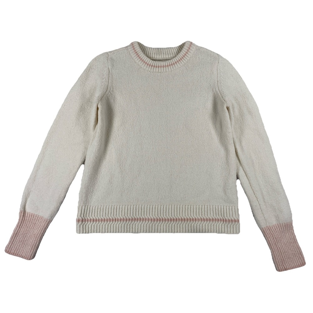 Faherty Crewneck Sweater White Pink Women's Small